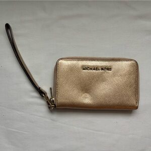 Michael Kors Metallic Gold Wristlet
